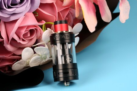 Electronic cigarette flower blue photo