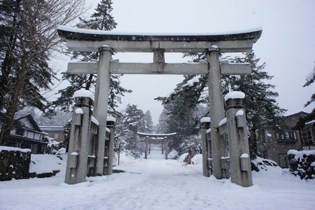 Snow shrine winter photo