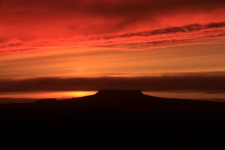 Volcano sunset photo