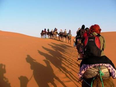 Morocco the sahara desert caravan photo