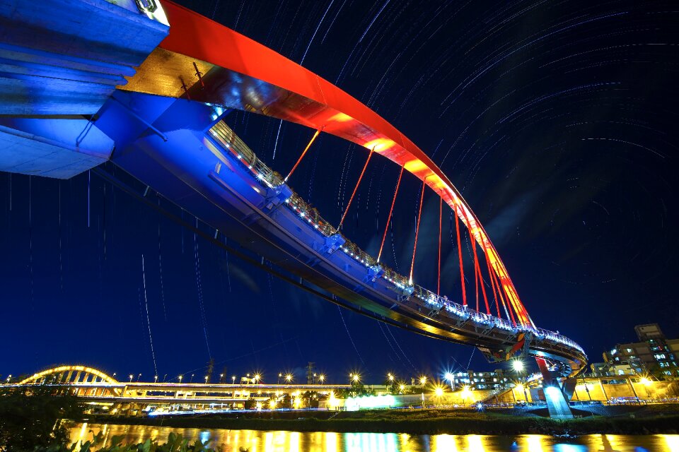 The dark night star track sky