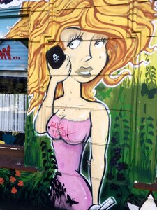 Pinup girl street art photo