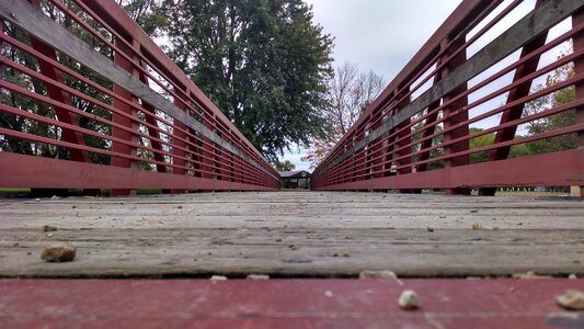 Red bridge wooden bridge photo