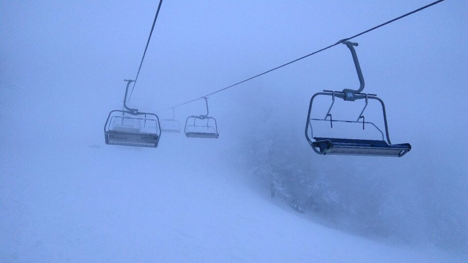 Fog snow slopes photo