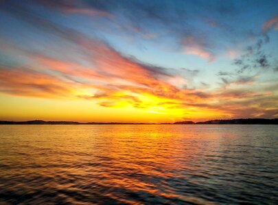 Water abendstimmung sunset sea photo
