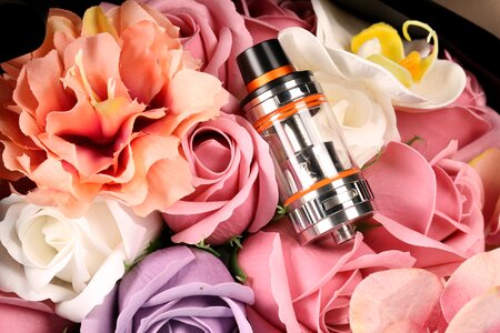 Electronic cigarette flower pink photo