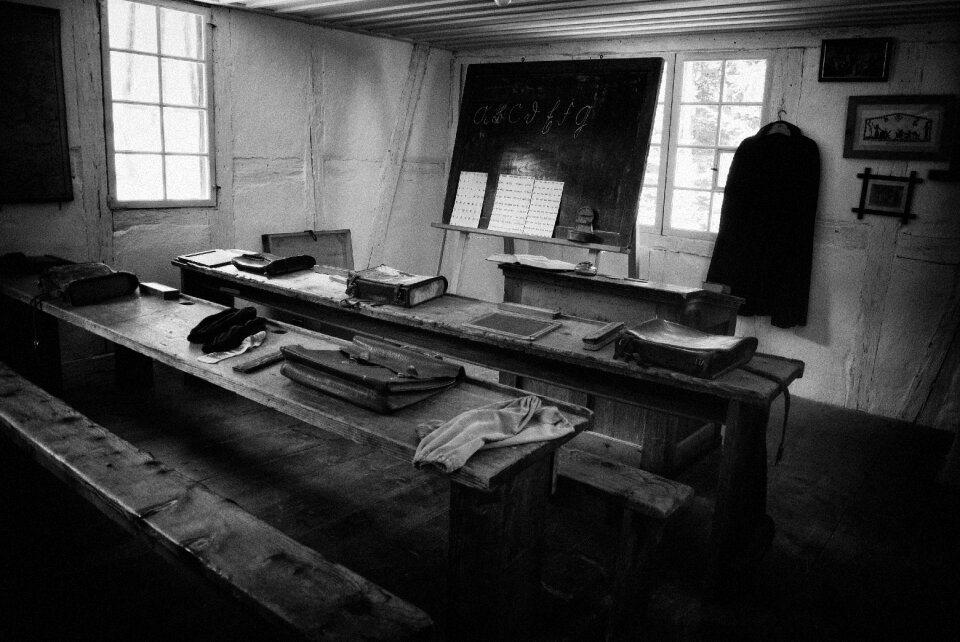 School black and white ancient