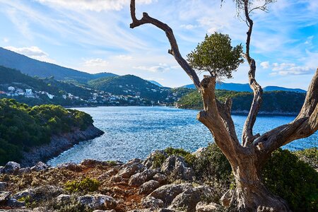 Mediterranean greek island village photo