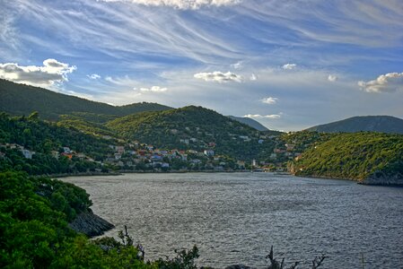 Greek island white houses view