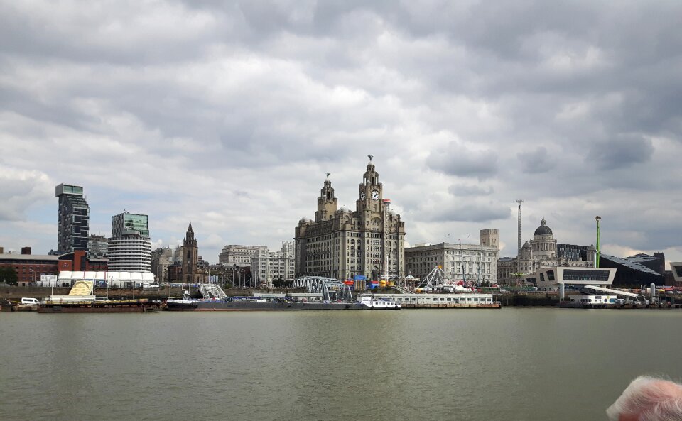 Liverpool skyline river mersey