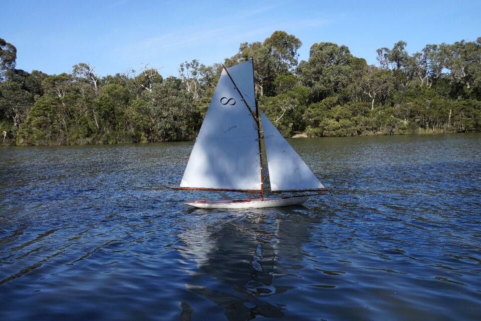 Leisure sailboat pond