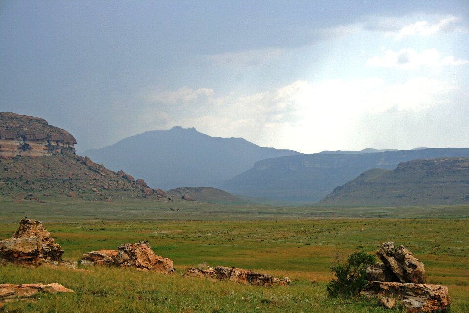 Rocks fields grassland