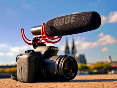 Photograph microphone recording photo