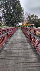 Red bridge wooden bridge photo