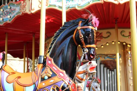 Year market carousel horse ride photo