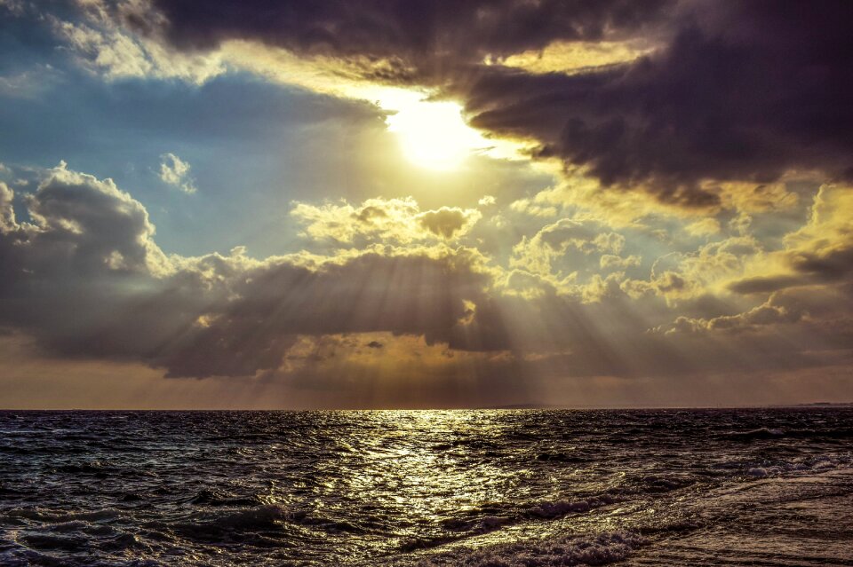 Sky clouds light path