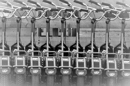 Metal handlebars in row and member