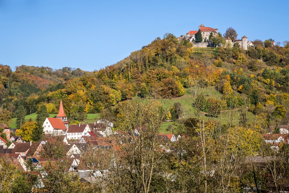 The kocher valley castle autumn