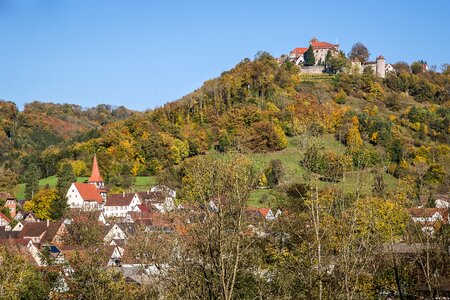The kocher valley castle autumn