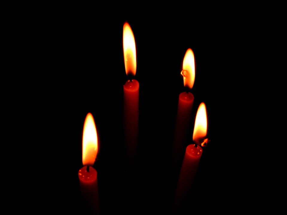 Dark candlelight glowing