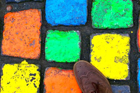 Pedestrian zone shoe color photo