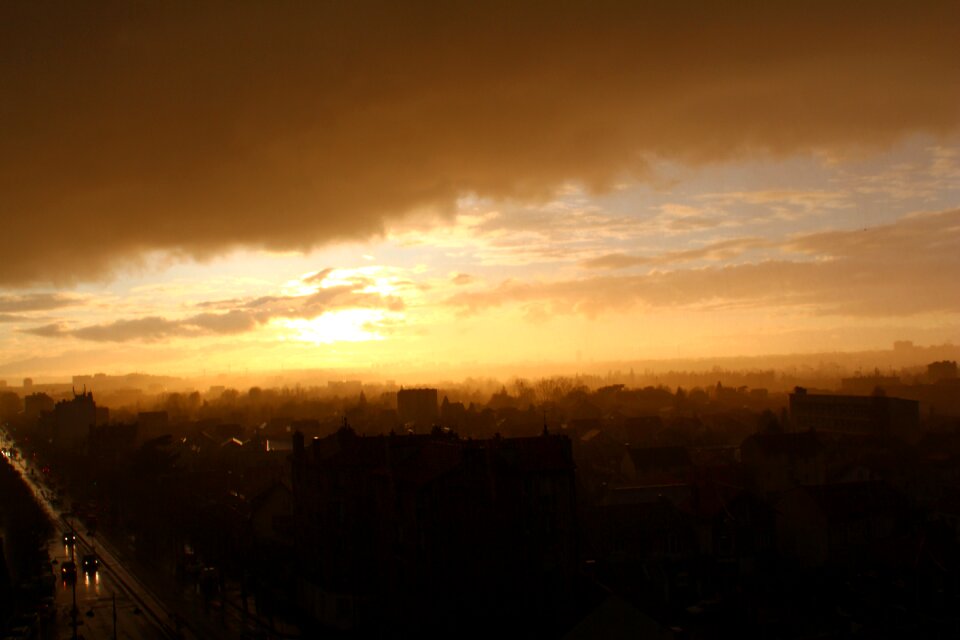 Sunset paris city