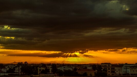 Stormy clouds autumn sunset