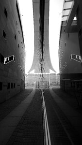 Architecture black and white mirroring