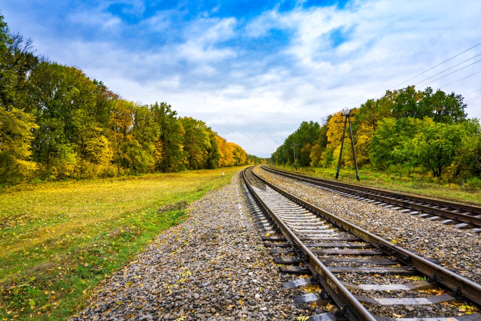 Landscape road railway