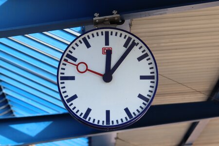 Time railway station clock face photo