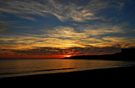 Sunset sea clouds photo