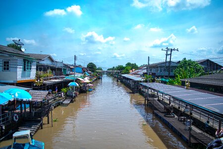 Floating market district eight streamers bangkok pathum wan photo