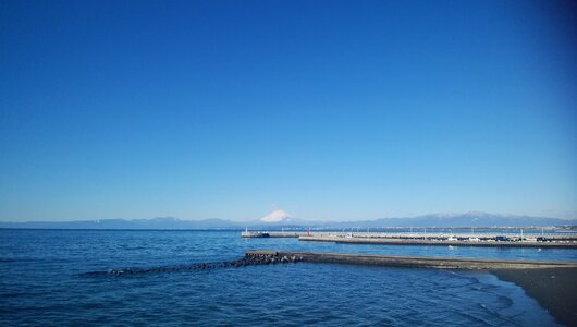 Mt fuji blue sky sea
