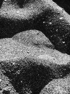 Beach gravel black and white photo