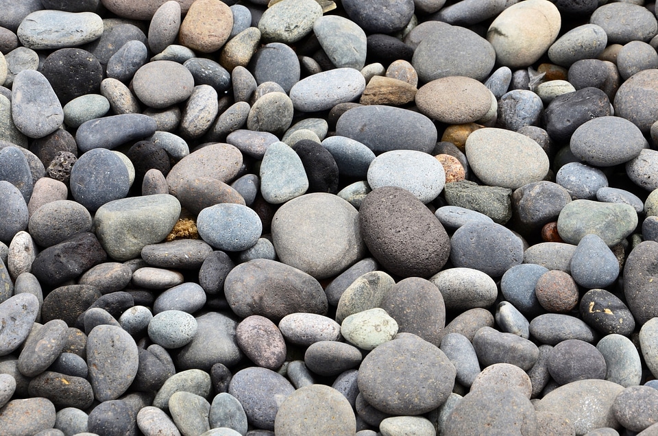 The stones beach sea