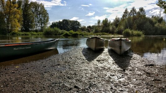 Canoeing lake mud photo