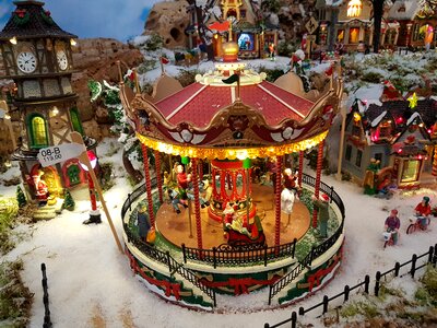 Snow carousel christmas decorations