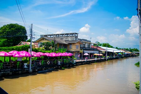 Floating market district eight streamers bangkok pathum wan photo