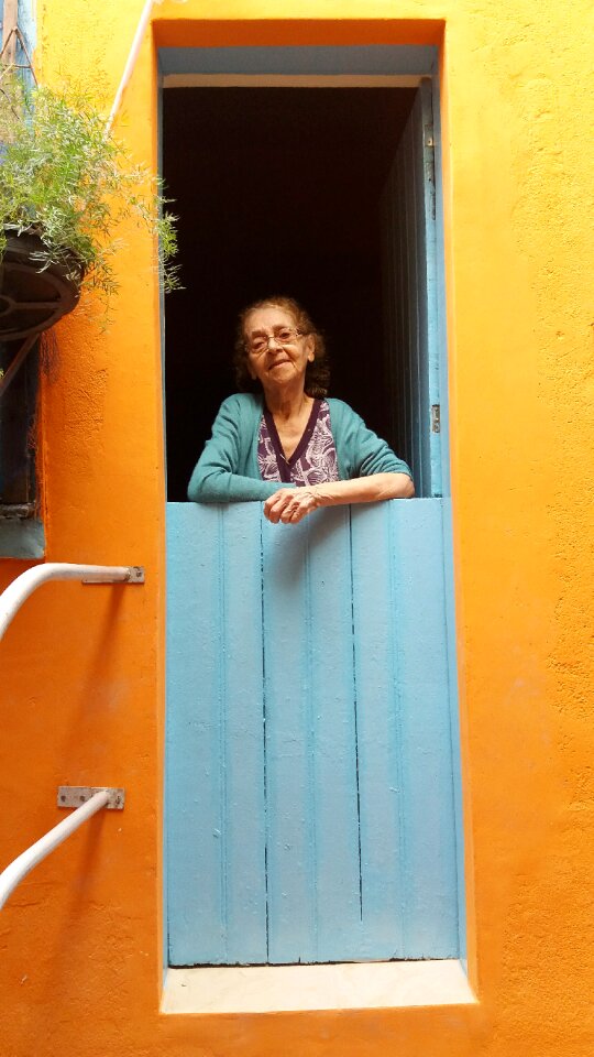 Door tranquility yellow house