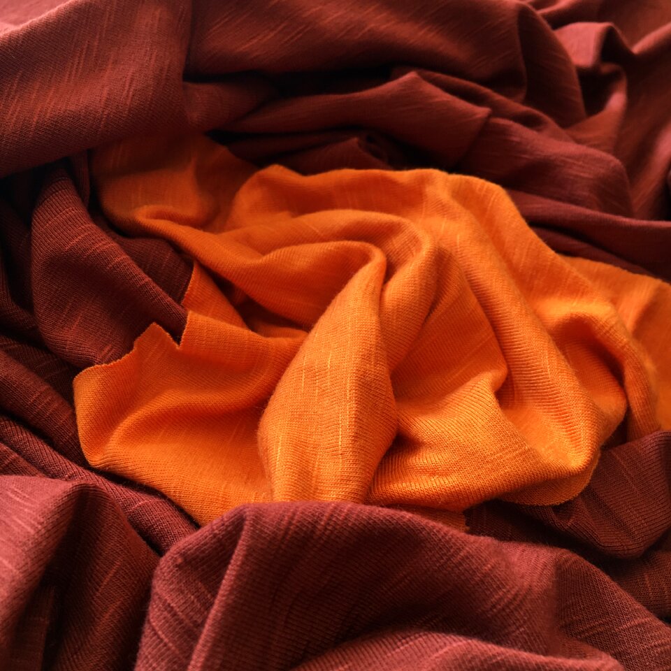 Fabric orange rust