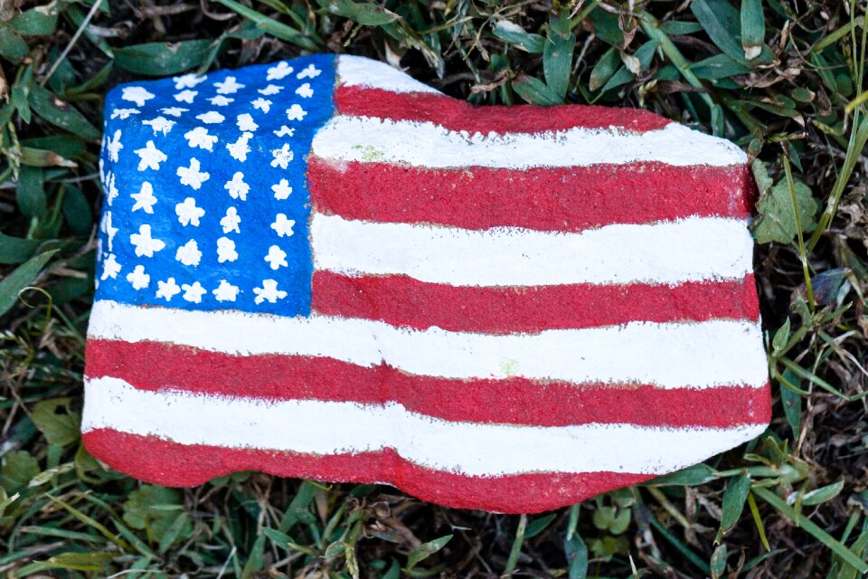 Painted rock painted patriotic