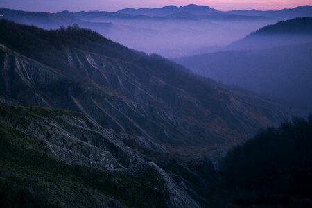Landscape fog evening