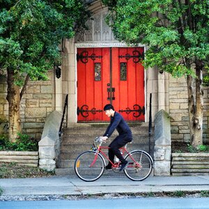 Red old church photo