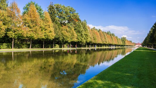 Schlossgarten autumn colours water reflection photo