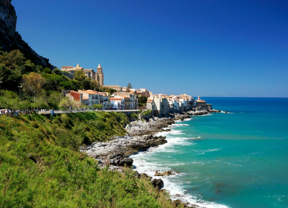 Cefalù stones bank photo