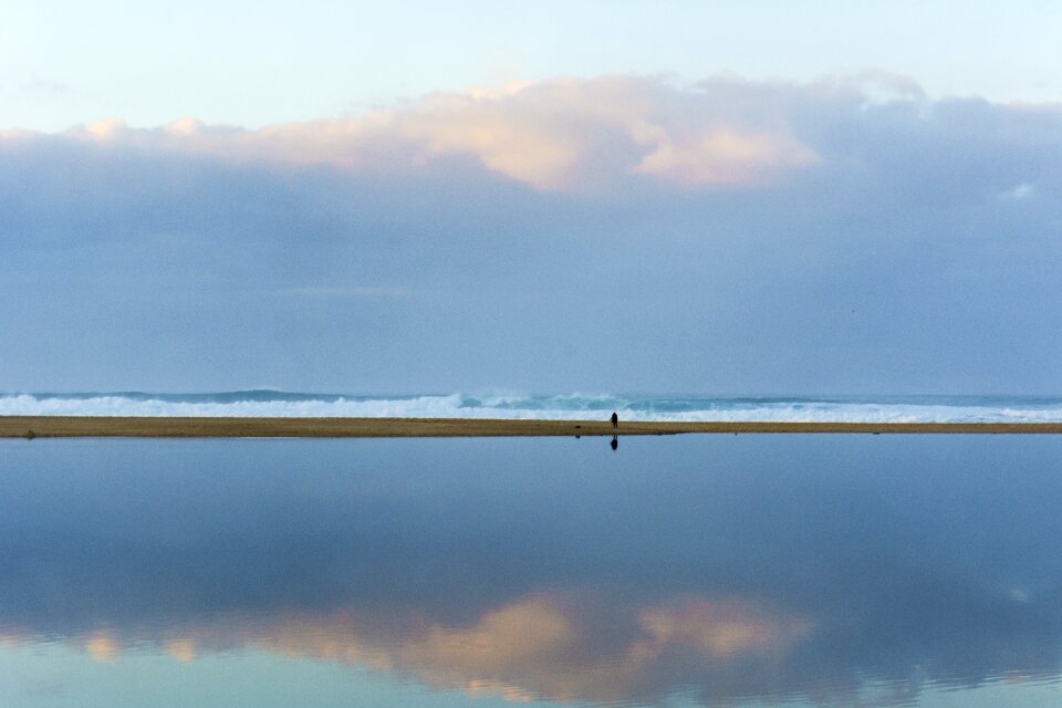 Beach sand blue photo