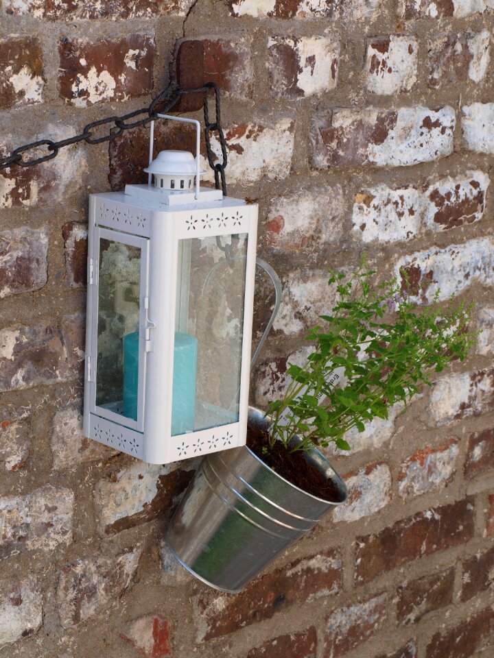 Lamp bricks still life