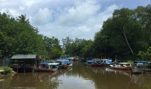 River boats fishing boats