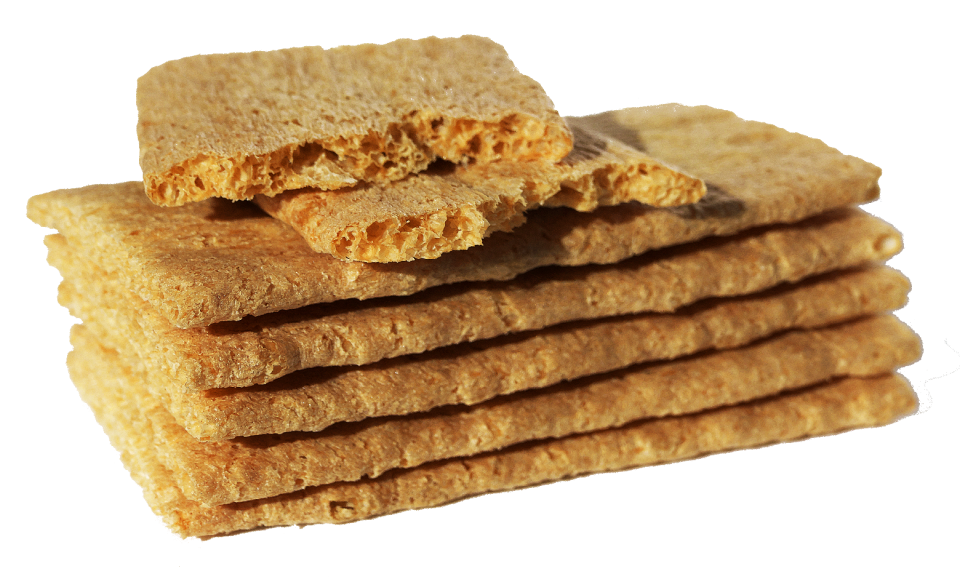 Bread slices slightly cross