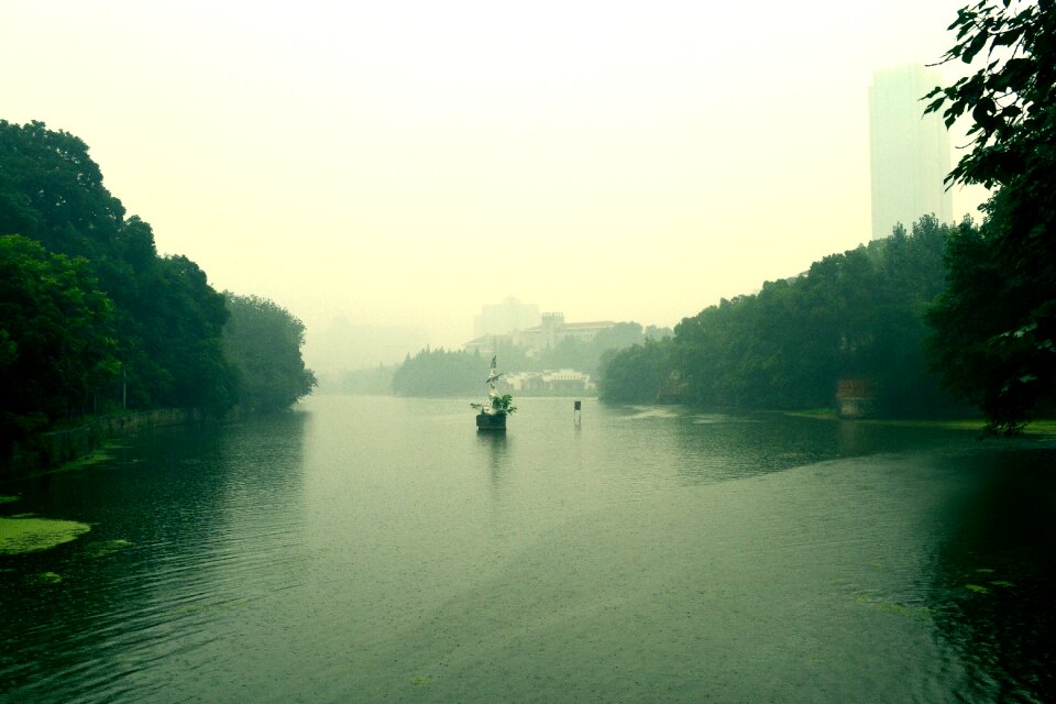 Anhui hefei amidst the hazy river